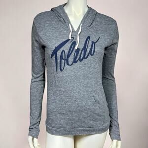 Jupmode Toledo Graphic Hoodie Gray Lightweight Cotton Blend Size L Athletic